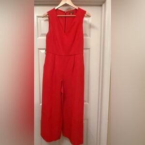 Vince Camuto Vibrant Red sleeveless Jumpsuit size 4 missing belt